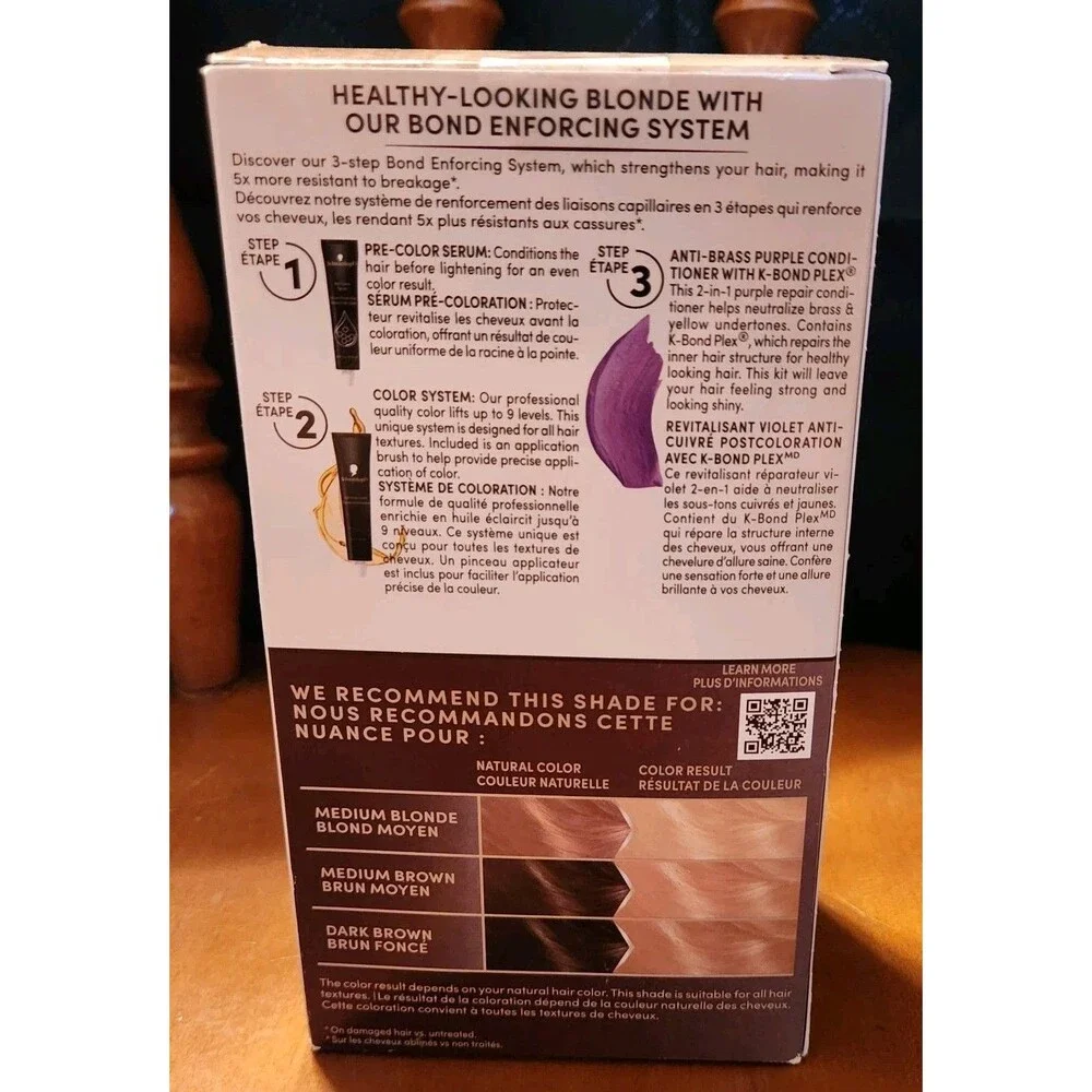 Schwarzkopf Bond Enforcing Keratin Blonde Color  001/Hi-Lift PLATINUM BLONDE